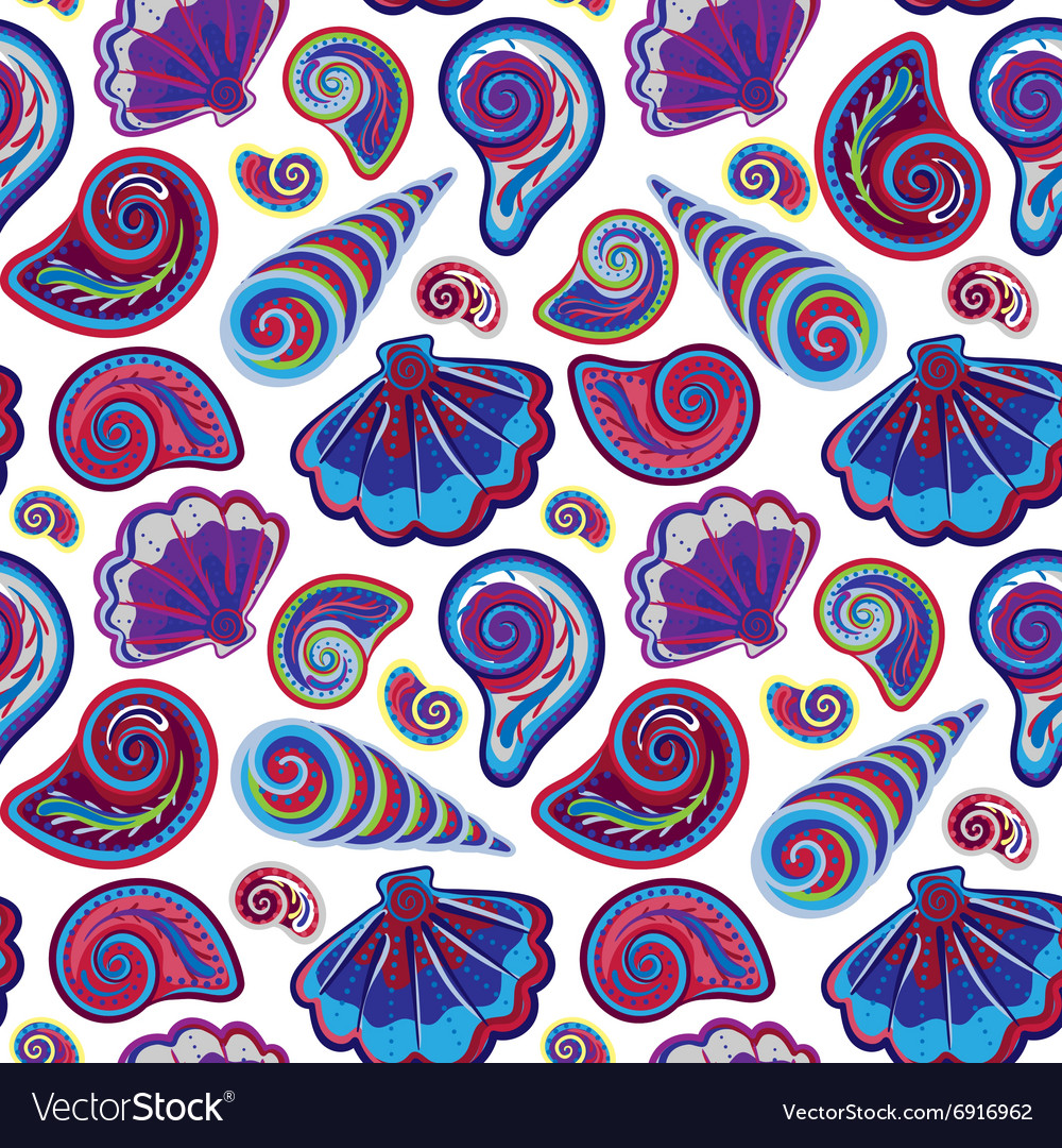 Seashell Seamless Pattern - Hand Drawn