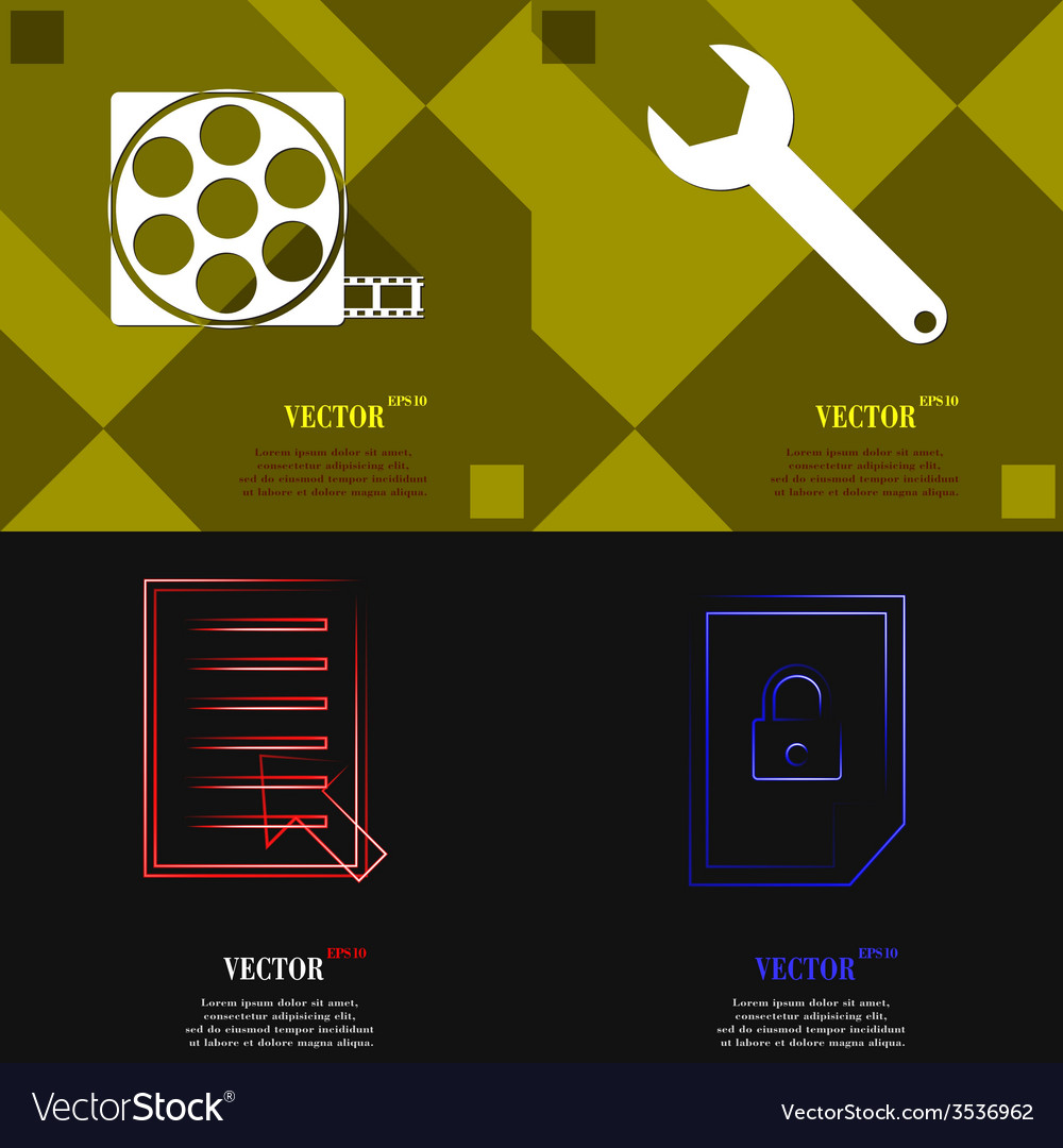 Set of abstract backgrounds with different web