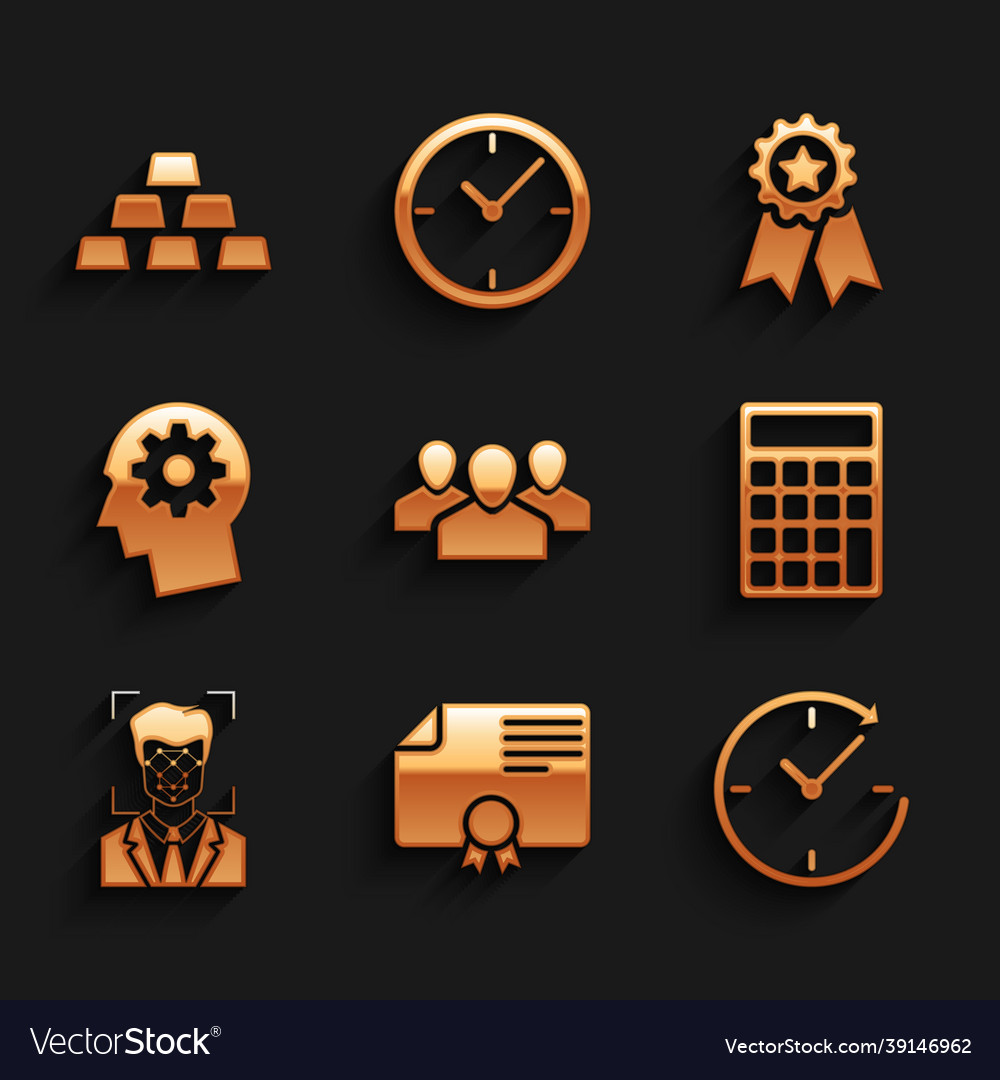 Set users group certificate template clock Vector Image Set users group certificate template clock