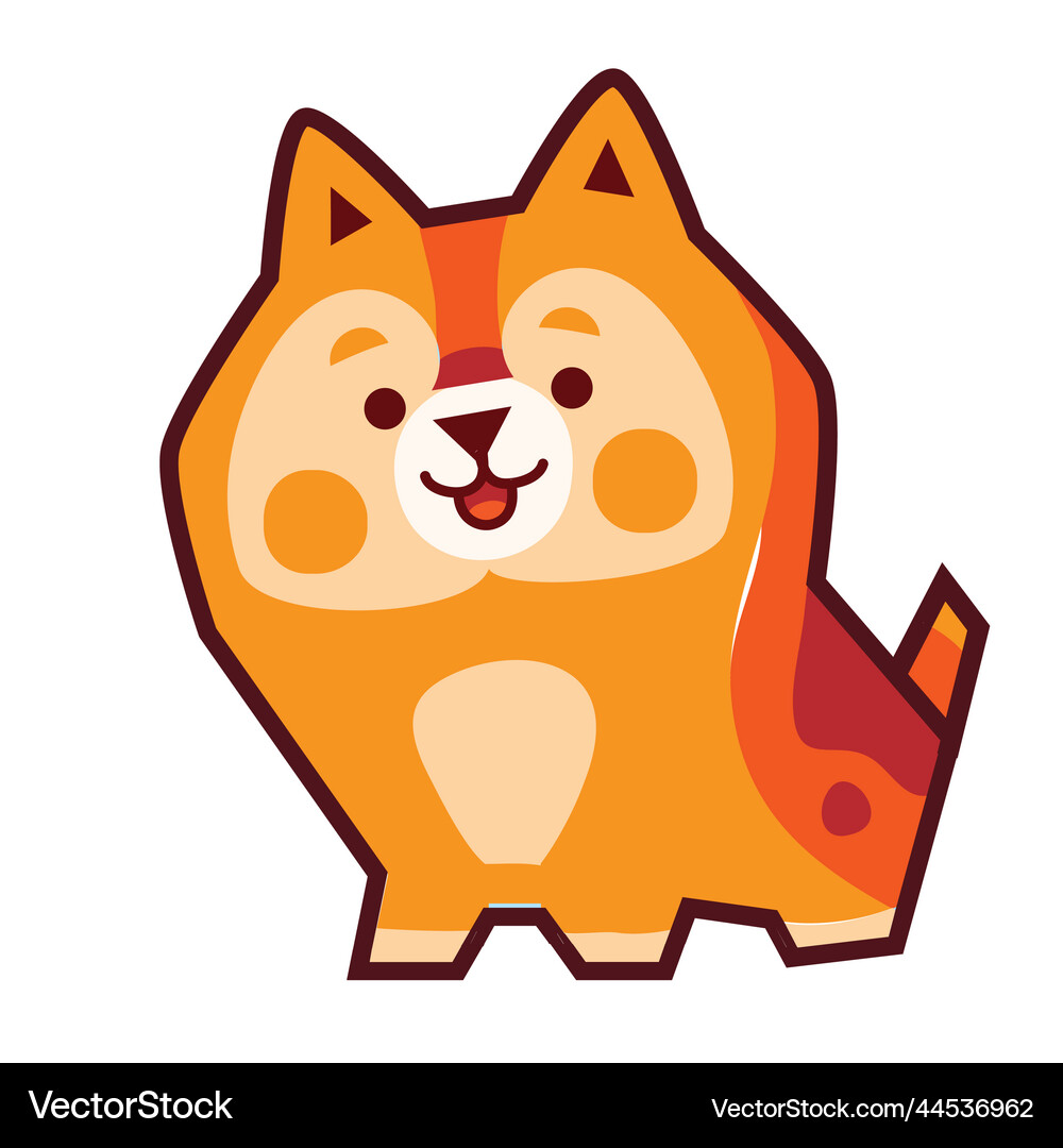 Stylized red dog with brown spots cartoon Vector Image