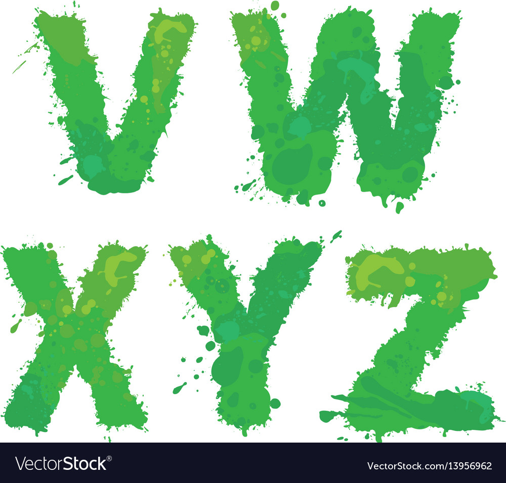 V w x y z handdrawn english alphabet Royalty Free Vector