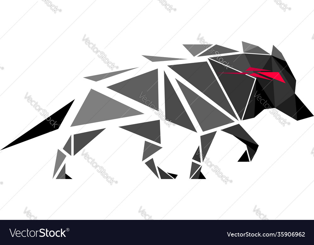 Wolf in low poly style digital art