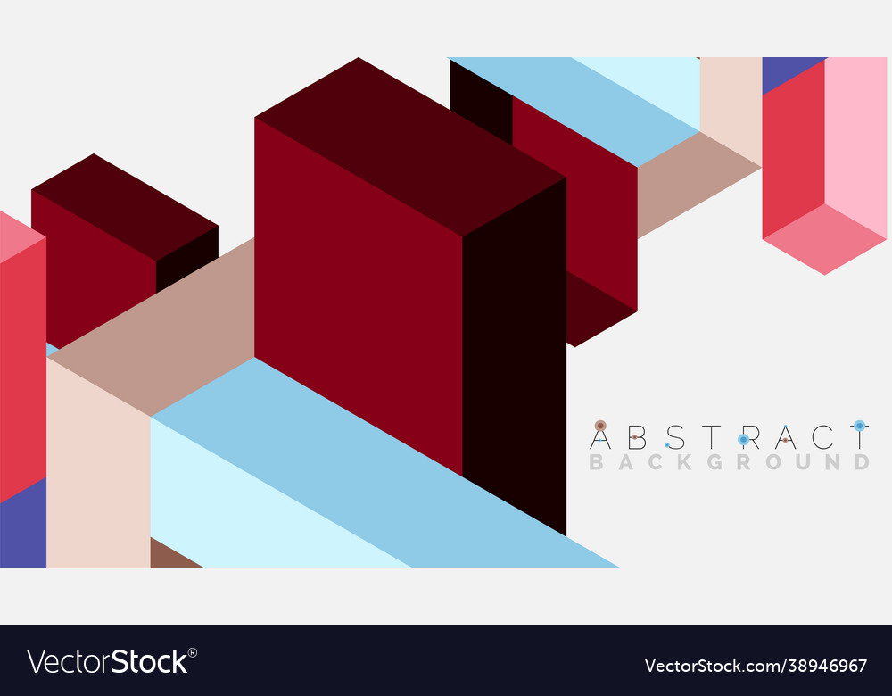 Abstract background 3d cubes cubic elements vector image Abstract background 3d cubes cubic elements