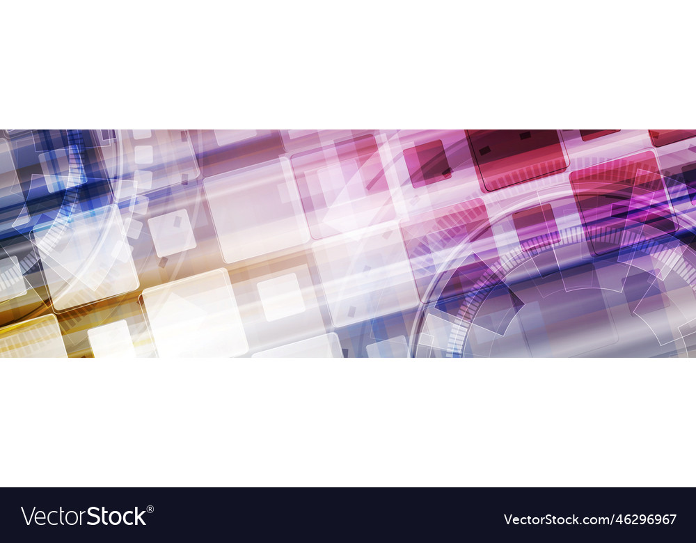 Abstract bright tech geometric web header banner vector image Abstract bright tech geometric web header banner