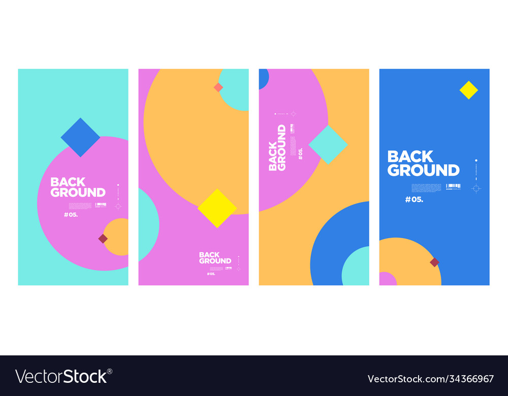 Abstract flat geometric and curve colorful vector image Abstract flat geometric and curve colorful