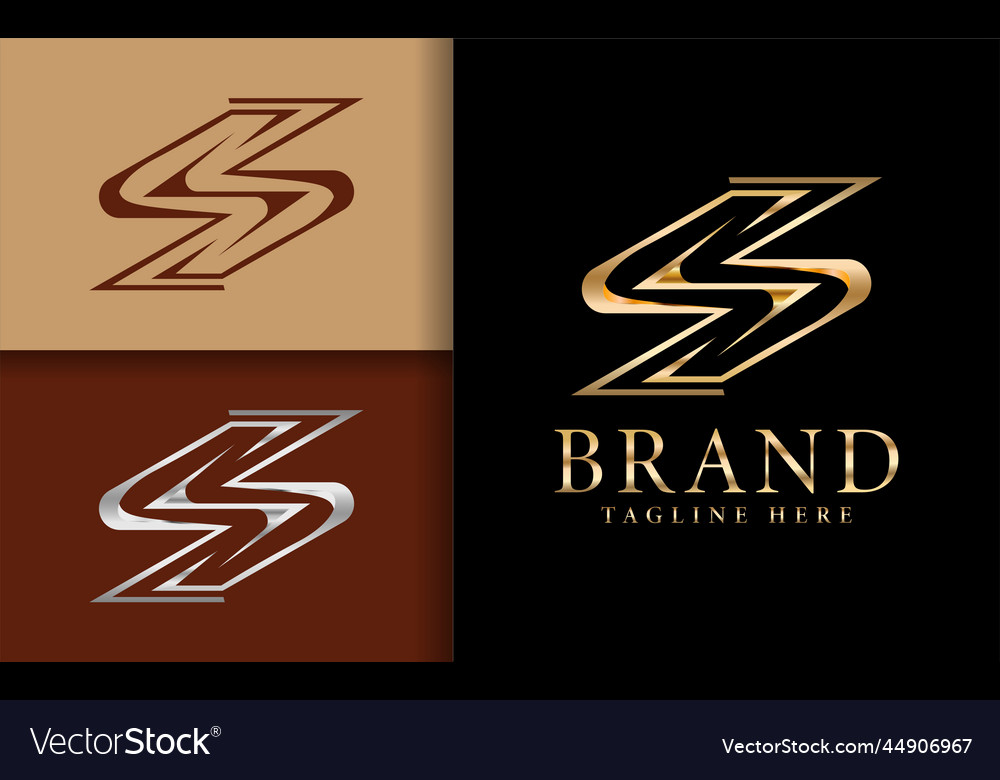 Abstract luxury letter s logo design with shinny