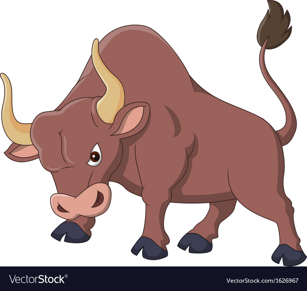 Angry bull cartoon Royalty Free Vector Image VectorStock