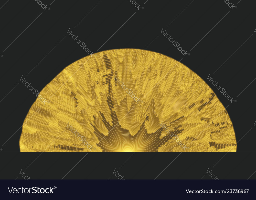 Array mit dynamischen Partikeln 3d Technologie-Stil vector image Array mit dynamischen Partikeln 3d Technologie-Stil
