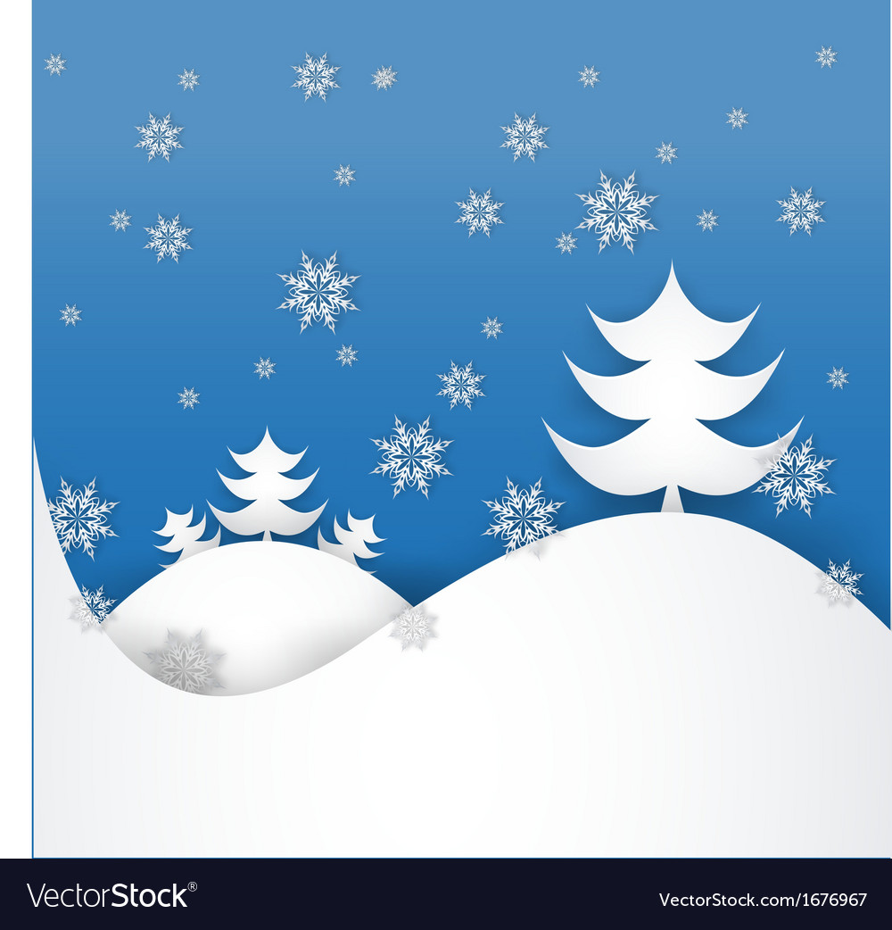 Christmas tree made from pieces of white paper Vector Image