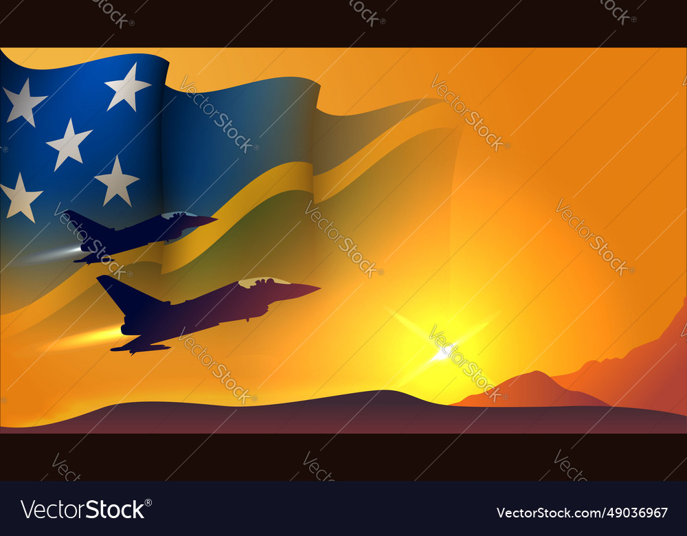 Fighter jet plane with solomon island waving flag