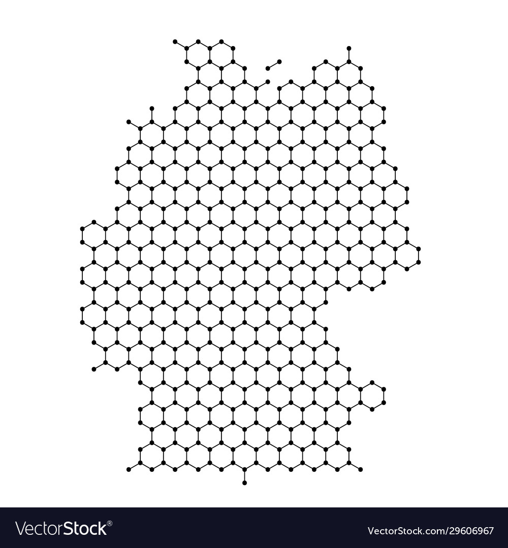 Germany map from abstract futuristic hexagonal vector image Germany map from abstract futuristic hexagonal