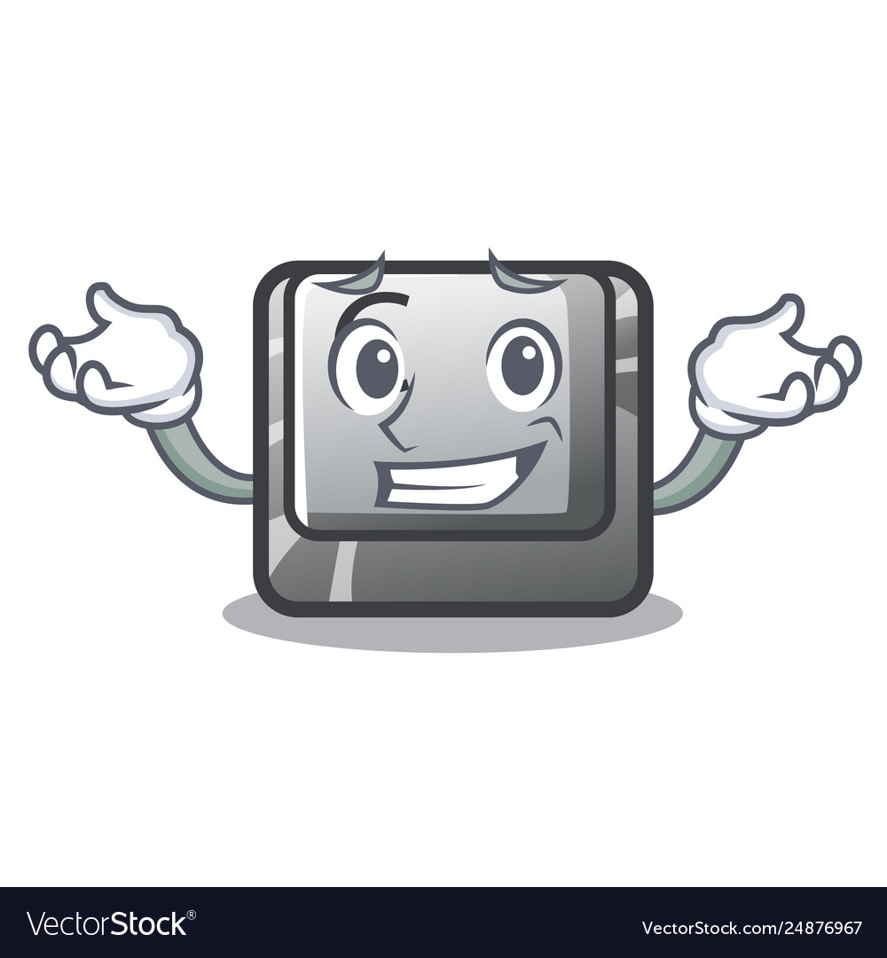 Grinning button c in mascot shape vector image Grinning button c in mascot shape