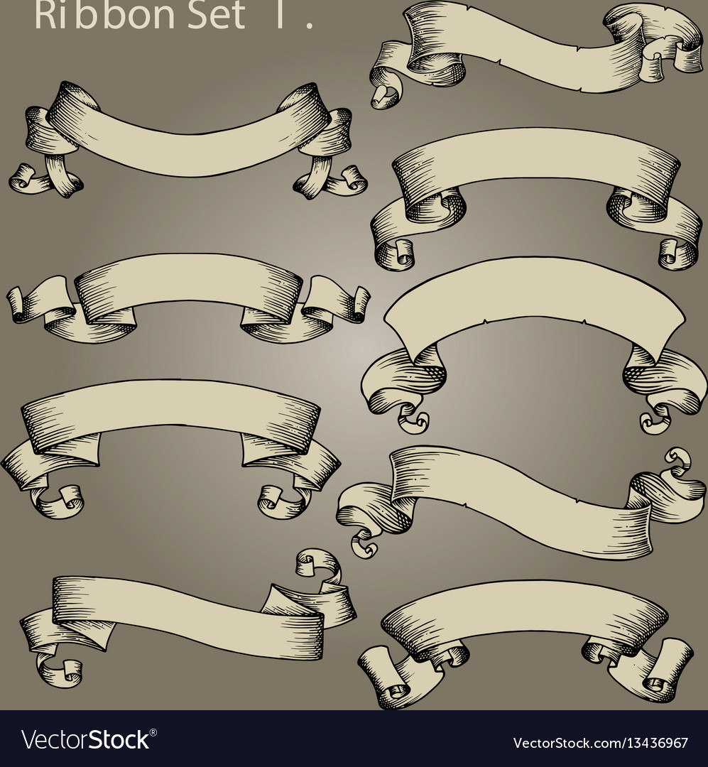 Hand-Drawn Ribbon Collection