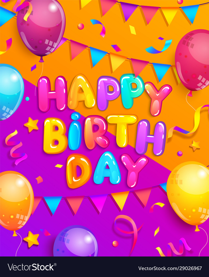 Happy birthday greeting card Royalty Free Vector Image