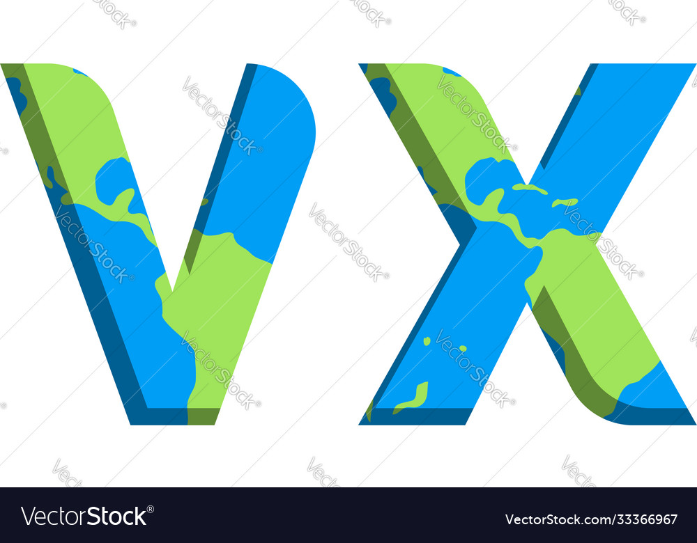 Initial vx logo design with world map style