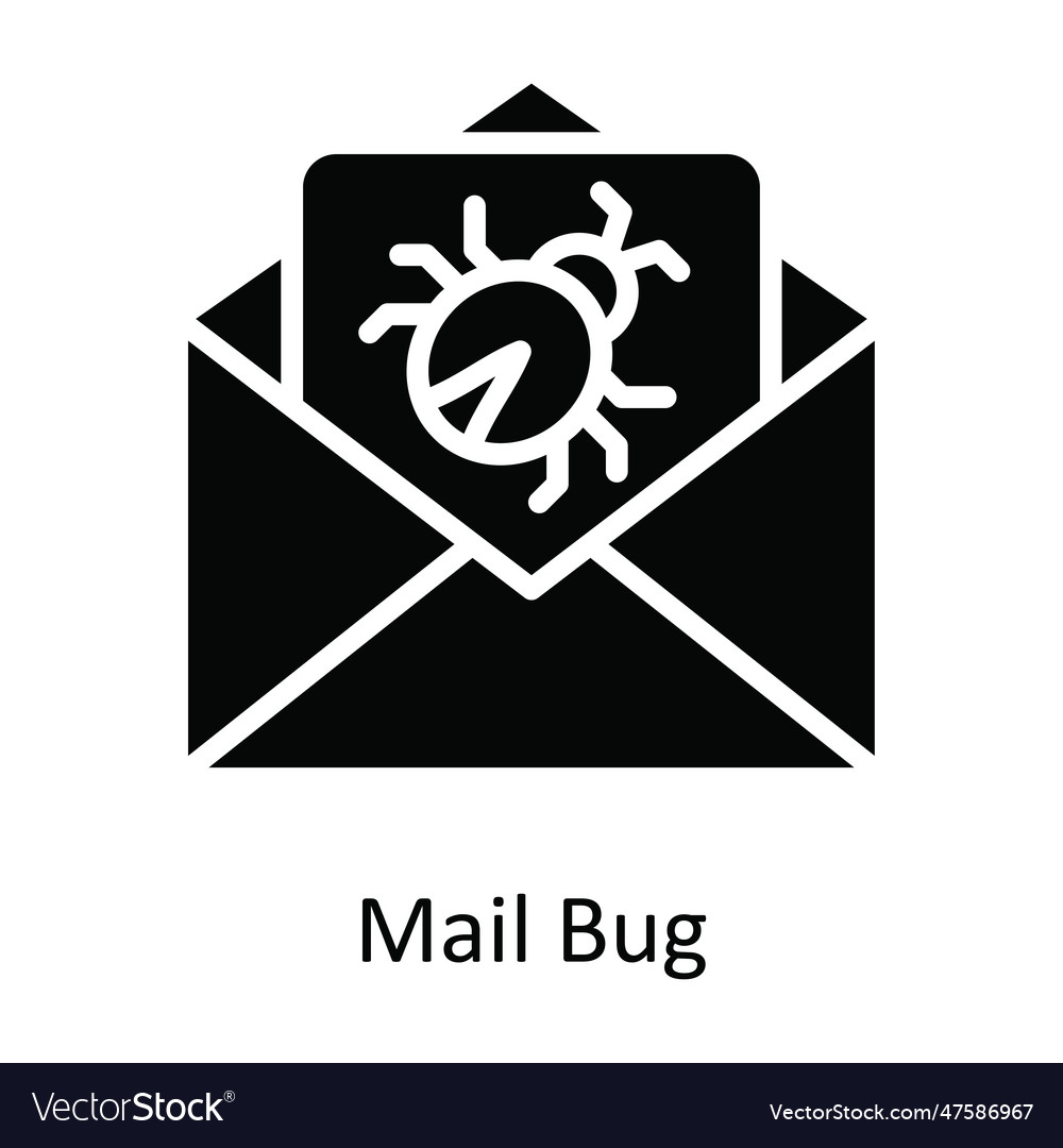 Mail bug solid icon design c