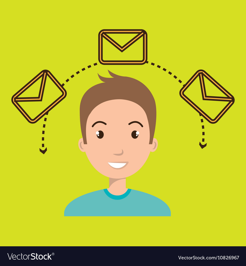 Man message email card