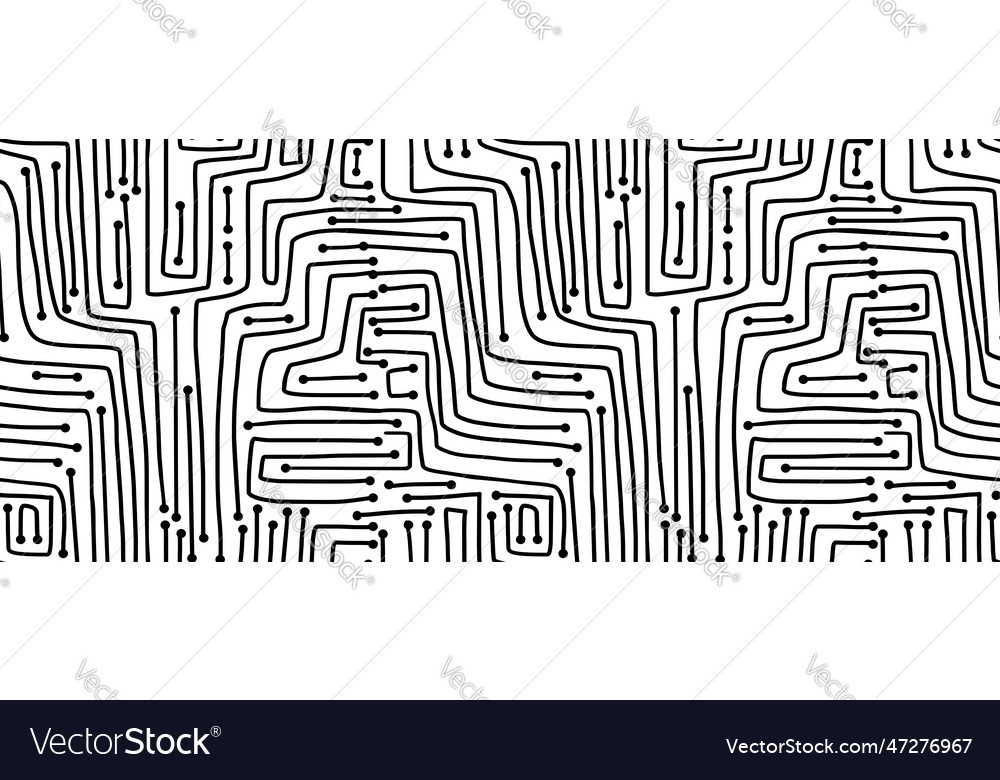 Seamless pattern computer circuit board vector image Seamless pattern computer circuit board