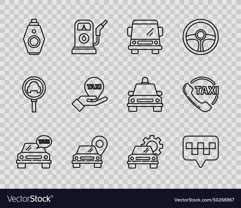 Set line taxi car map pointer with key