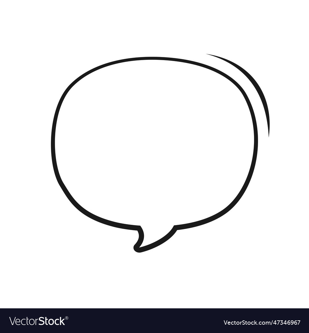 Speech bubble balloon outline hand drawn line art Vector Image