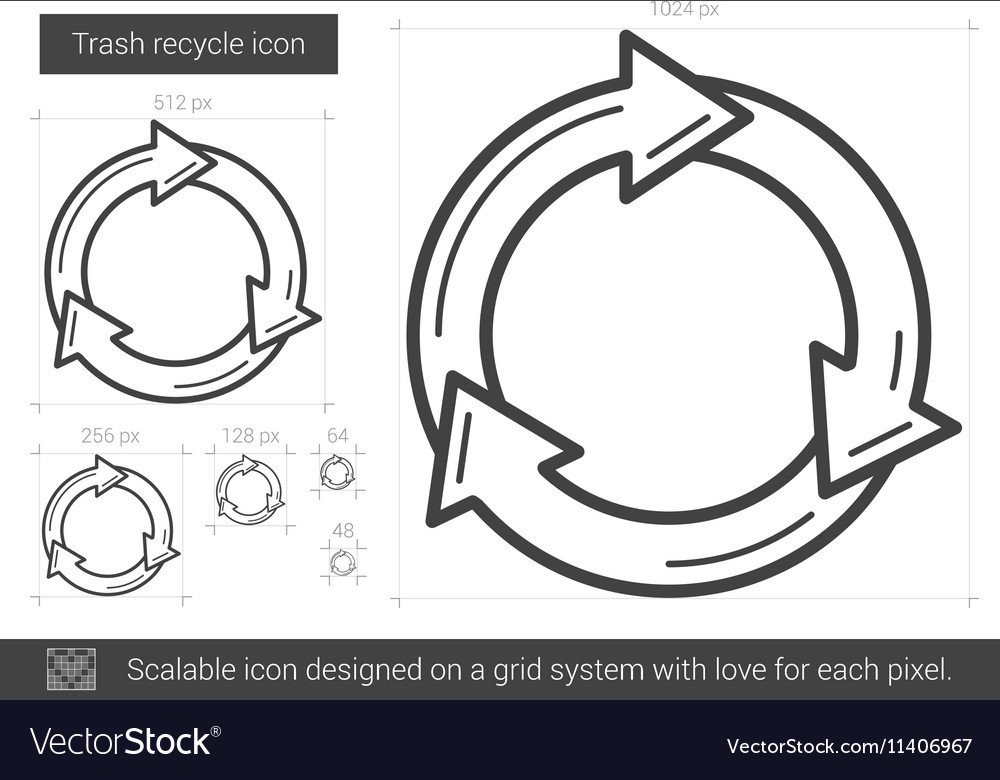 Trash recycle line icon Royalty Free Vector Image