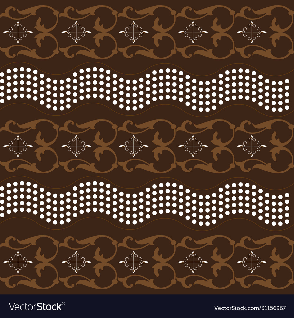 Unique pattern on javanese batik with dark brown vector image Unique pattern on javanese batik with dark brown