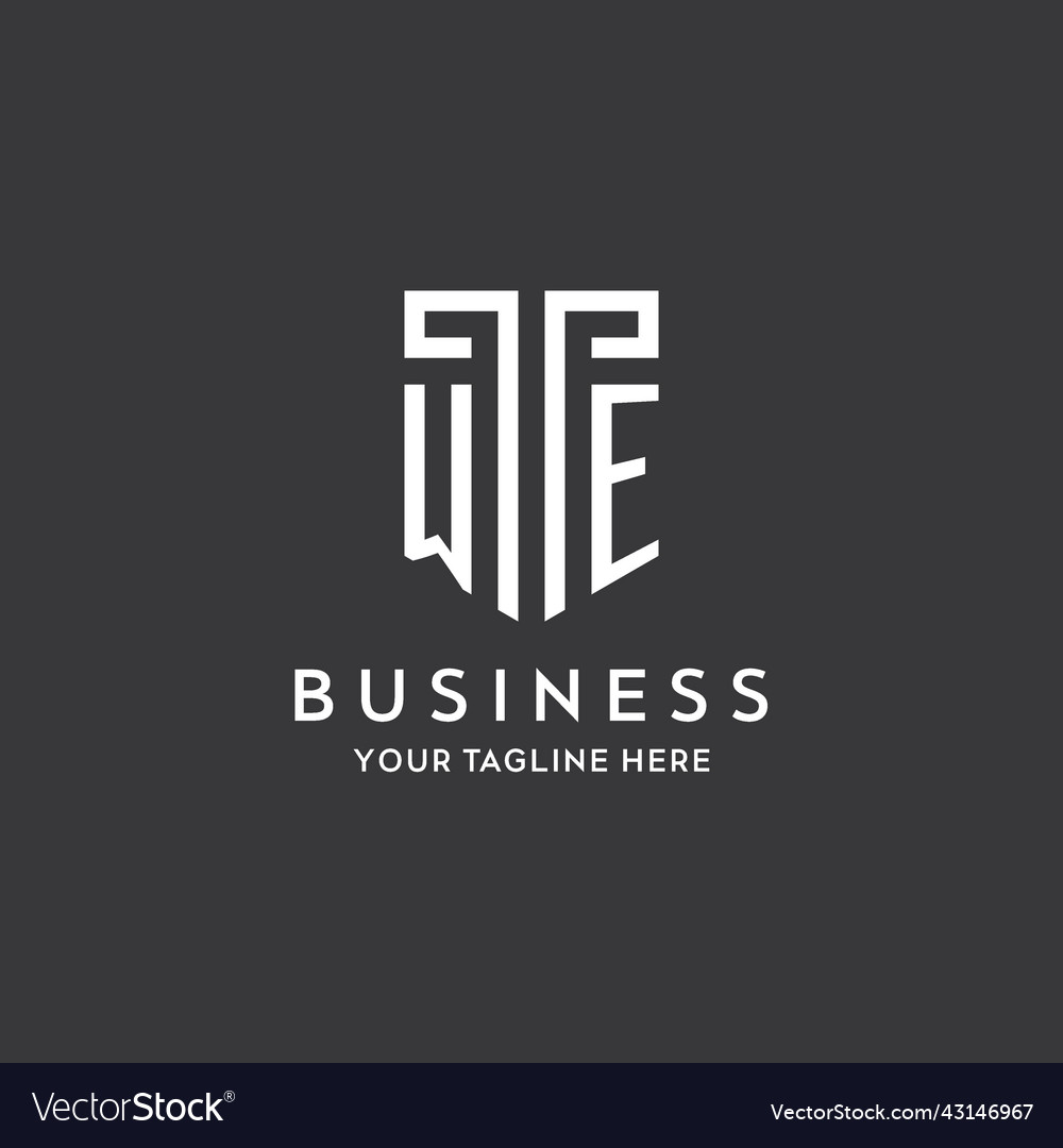 We monogram initial name with shield shape icon Vector Image We monogram initial name with shield shape icon