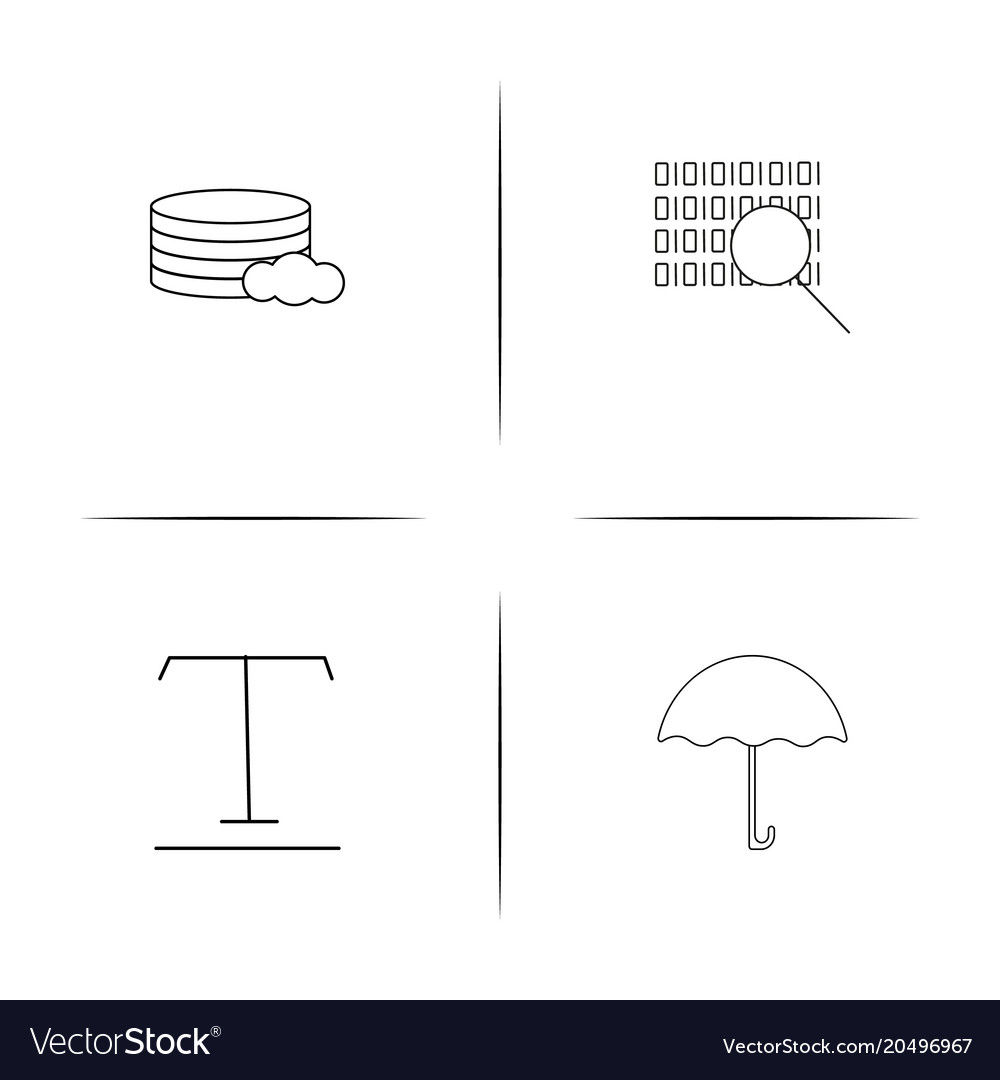 Web and text simple linear icons set outlined