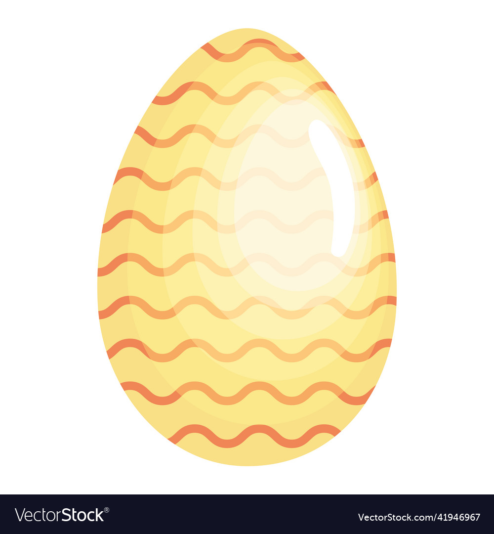 Yellow easter with stripes Royalty Free Vector Image