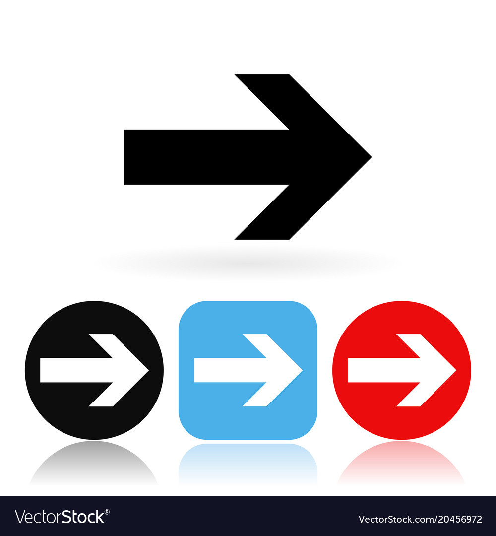 Arrow icons colored with reflection
