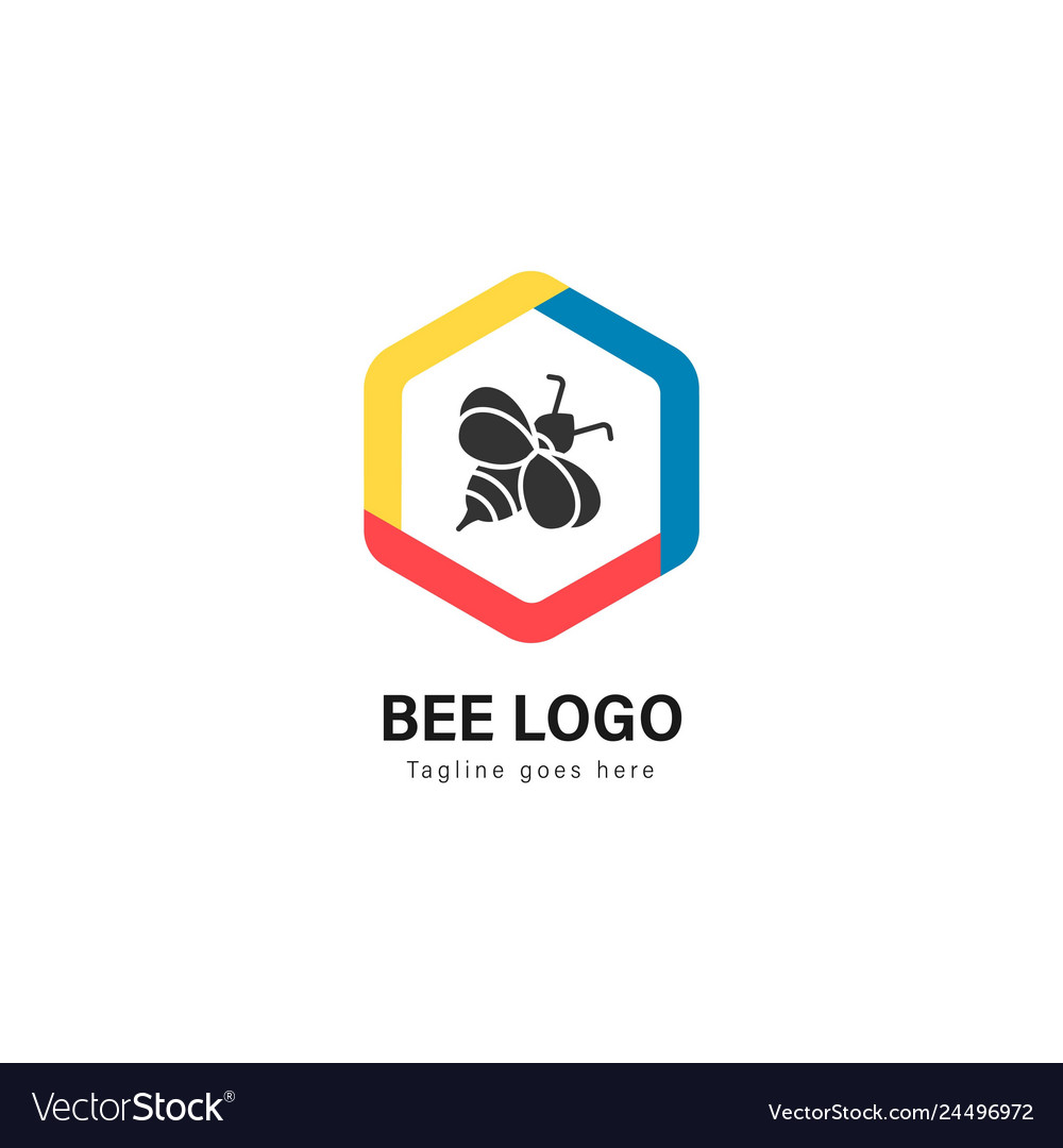 Bee logo template design with modern