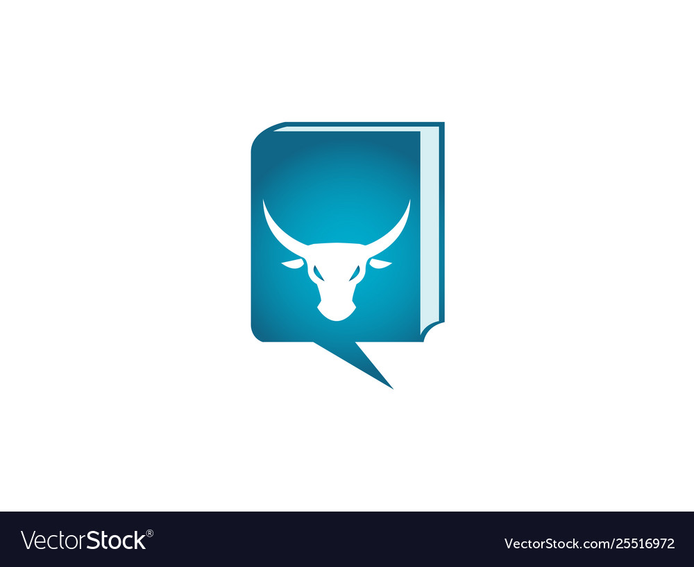 Bull head with angry face and big horns for logo