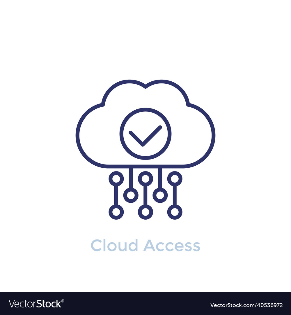 Cloud access hosting line icon