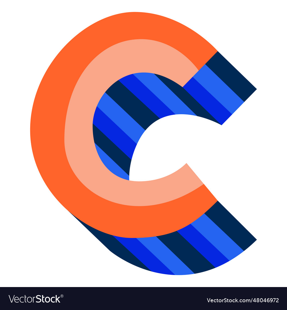 Colorful 3d Letter C Royalty Free Vector Image