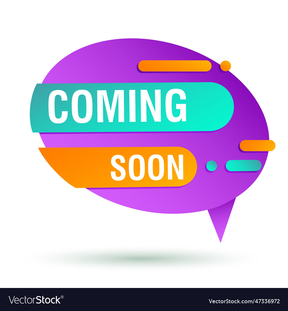 Coming soon purple banner design Royalty Free Vector Image