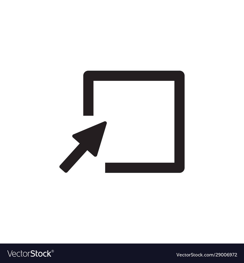 Cursor Pfeil auf leere Box Symbol klicken vector image Cursor Pfeil auf leere Box Symbol klicken
