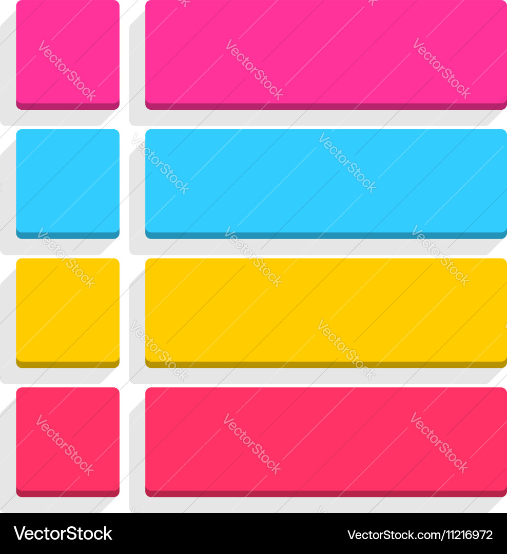 Flat blank icon empty internet color button Vector Image