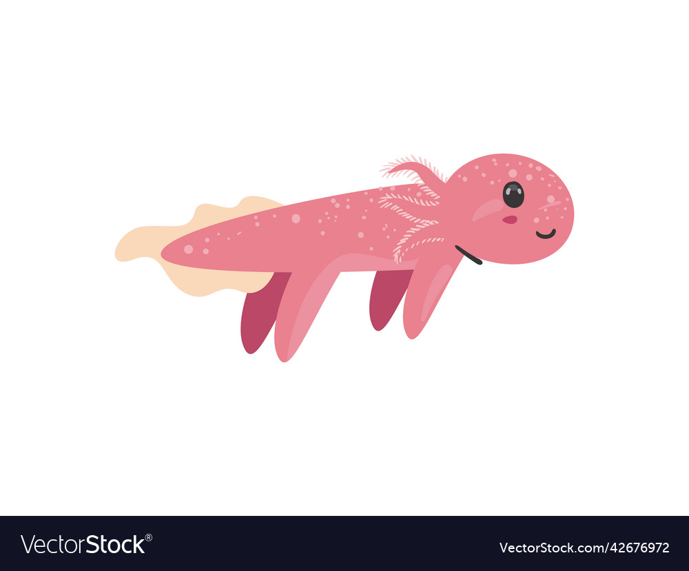 Flat happy pink axolotl