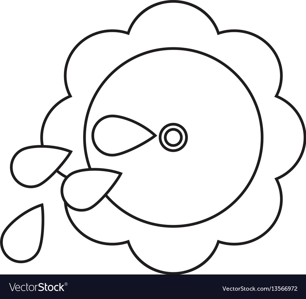 Flower fool day image thin line Royalty Free Vector Image