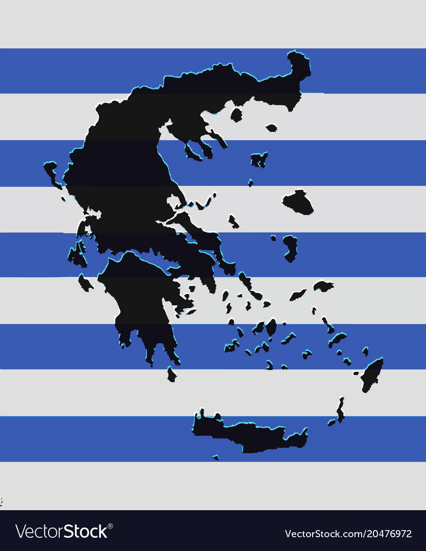 Greece map - greek flag background