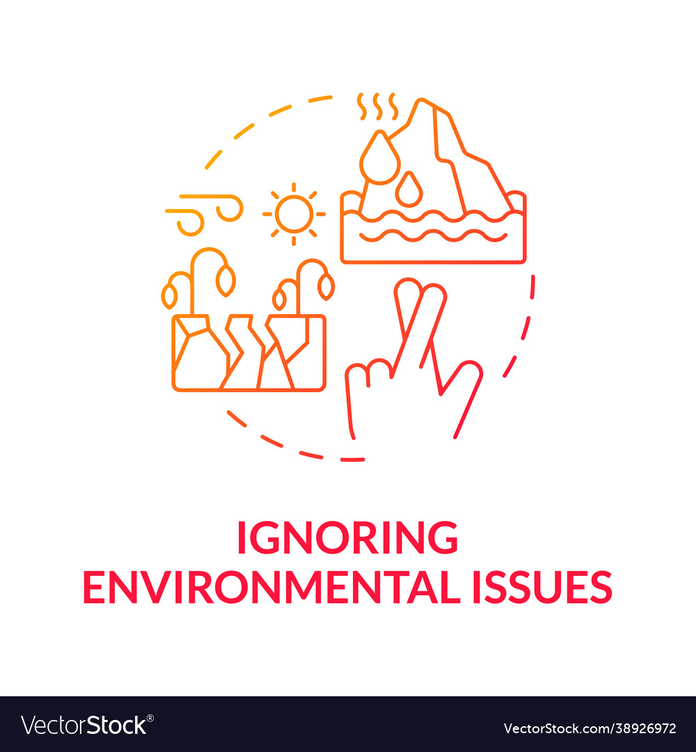 Ignoring environmental issues gradient concept vector image Ignoring environmental issues gradient concept