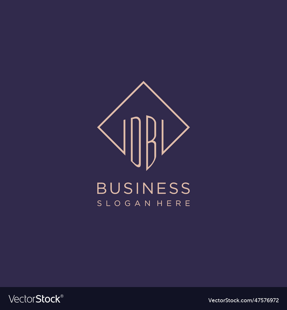 Initials db logo monogram with rectangle style