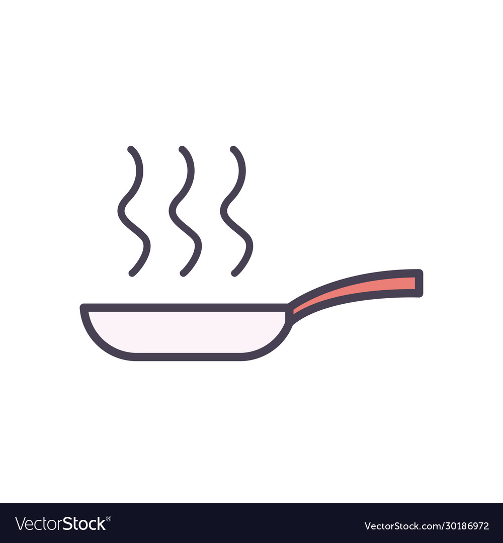 Isolated frying pan line and fill style icon