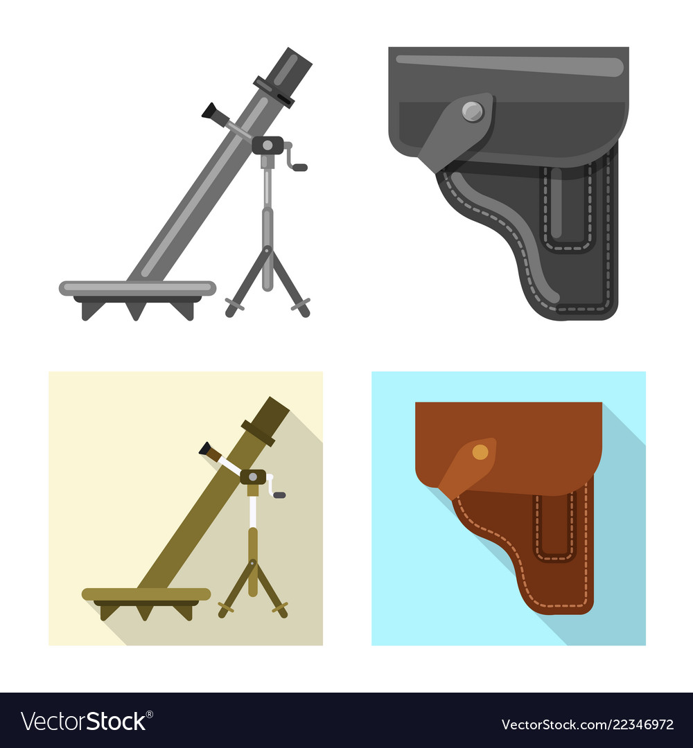 Isolated object of weapon and gun icon collection