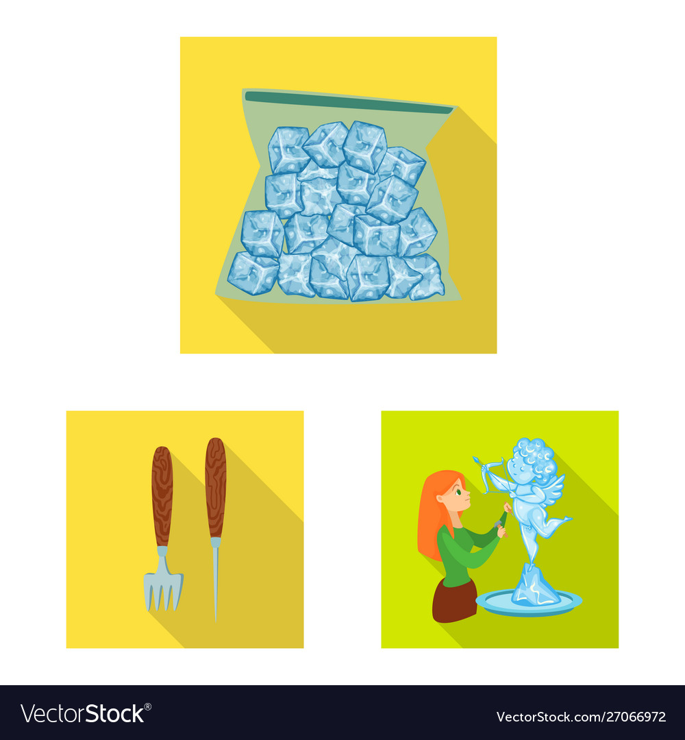 Isolated object texture and frozen icon set Vector Image Isolated object texture and frozen icon set