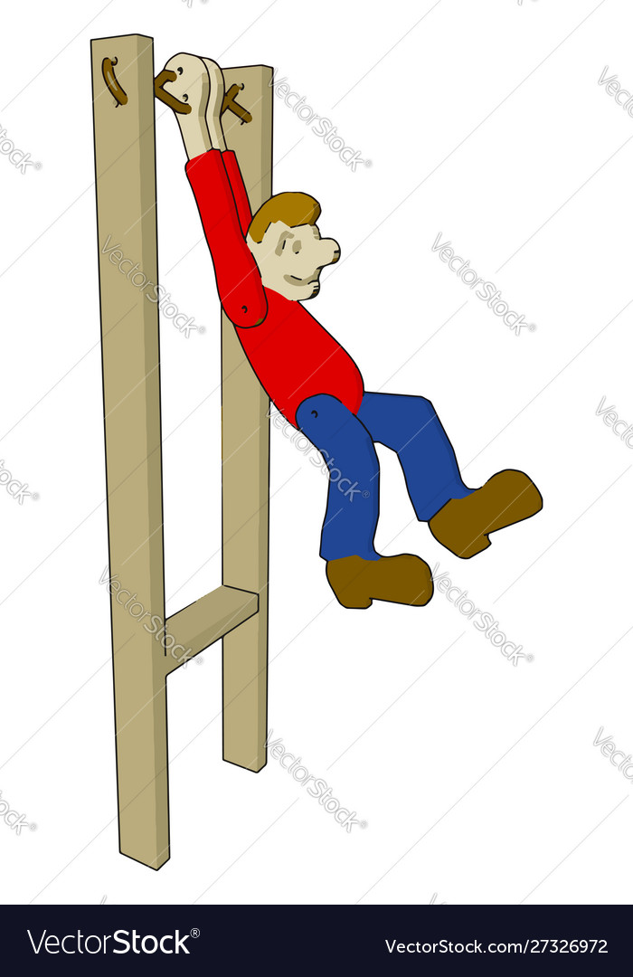 Man exercise toy on white background Vector Image Man exercise toy on white background