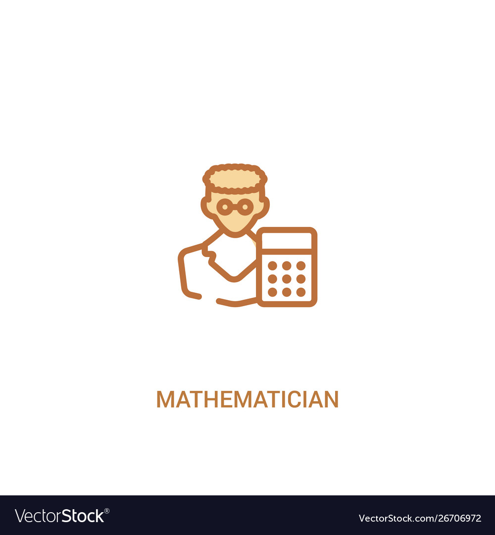 Mathematician concept 2 colored icon simple line