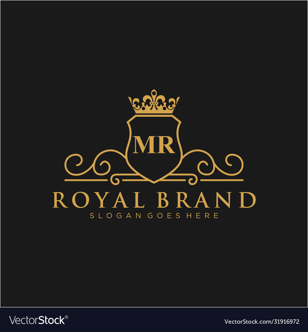 Mr letter initial luxurious brand logo template