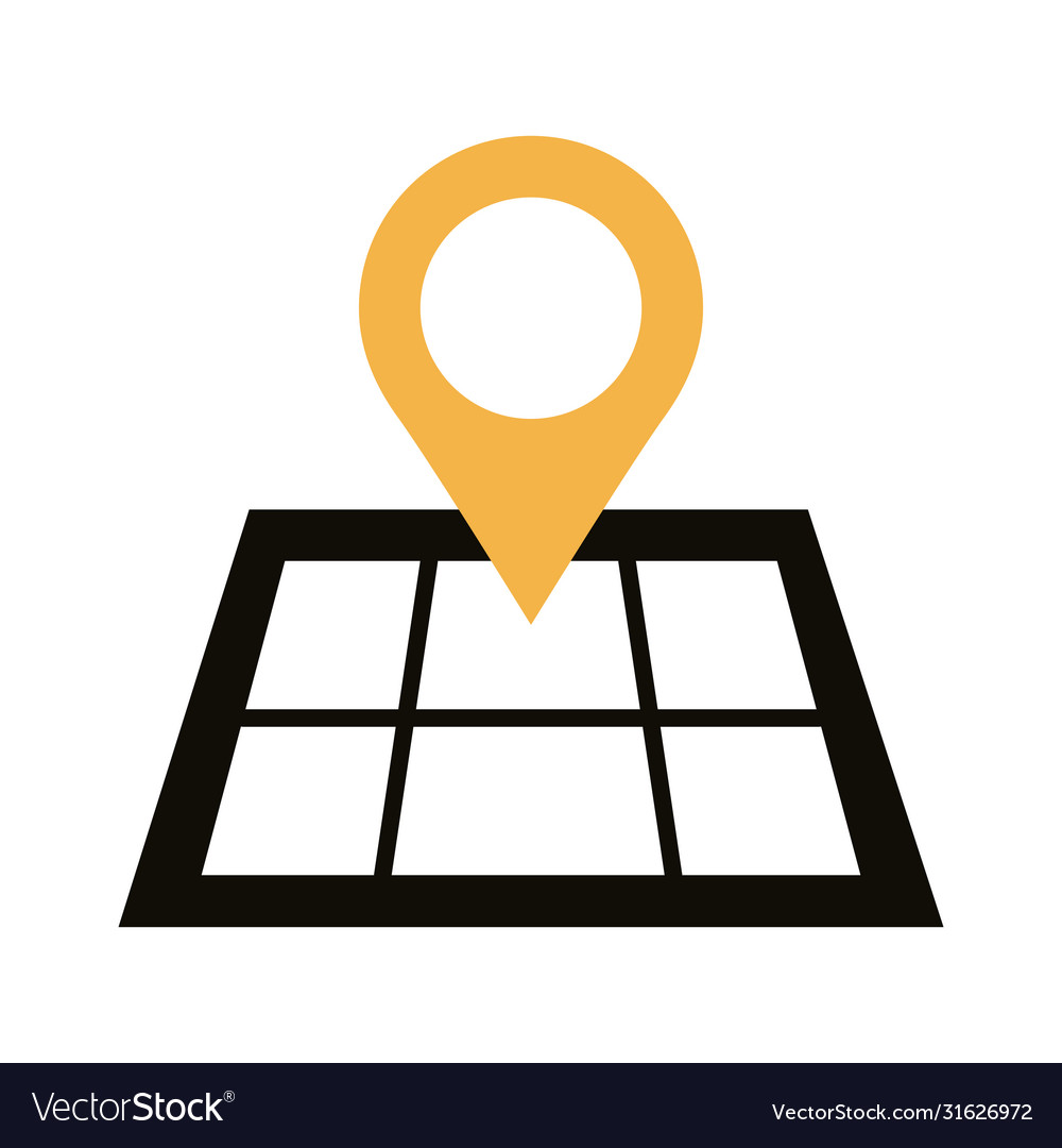 Pin Pointer Lage in Papierkarte Linie Stil vector image Pin Pointer Lage in Papierkarte Linie Stil