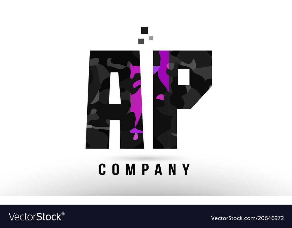 Purple Black Alphabet Letter Ap A P Logo Vector Image Purple Black Alphabet Letter Ap A P Logo Vector Image
